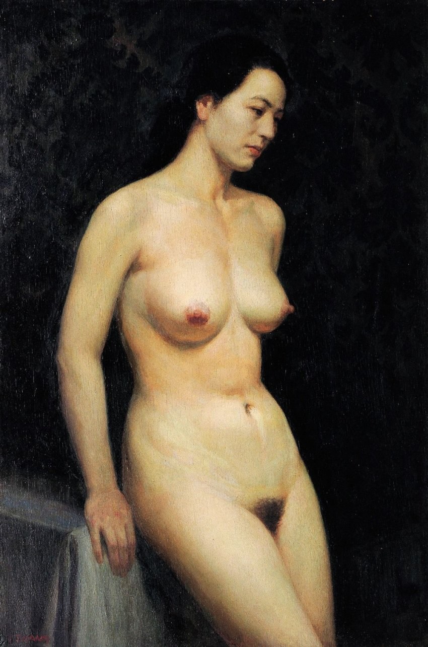 Картина женщина с голой грудью