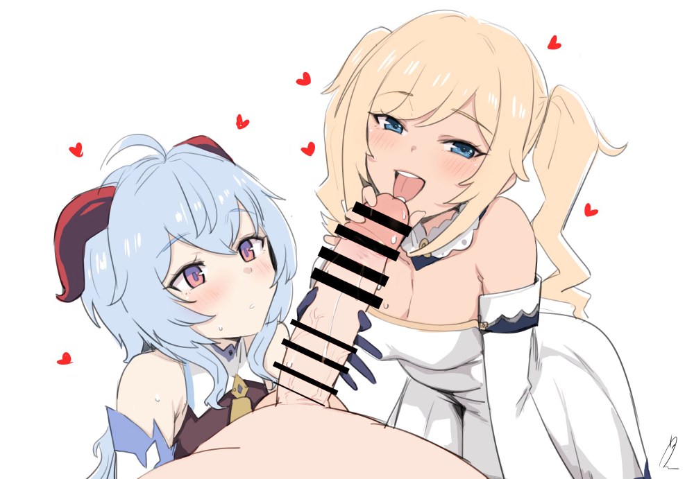 Венти и Барбара Геншин Импакт хентай