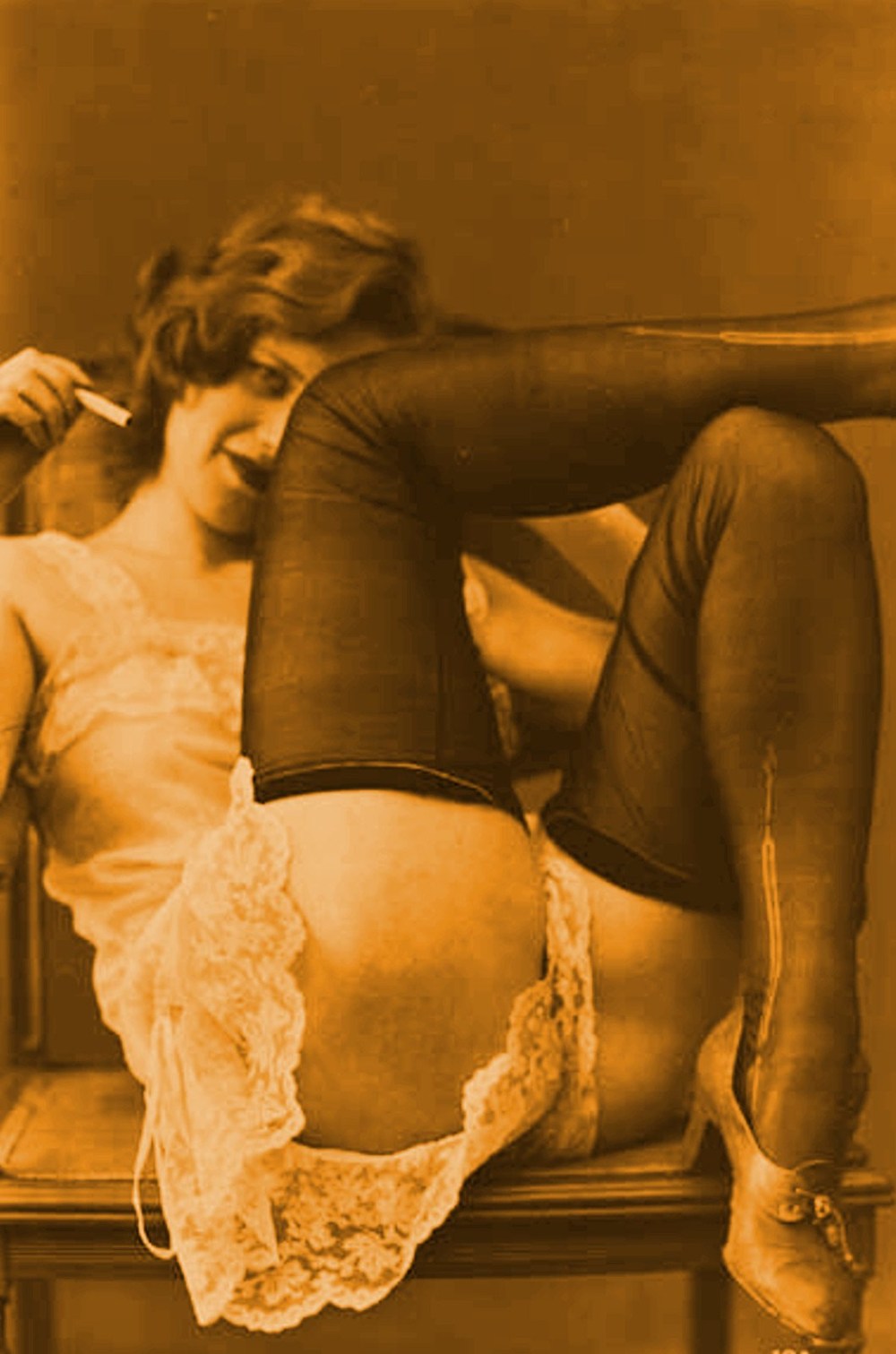 Ретро женщины без трусиков