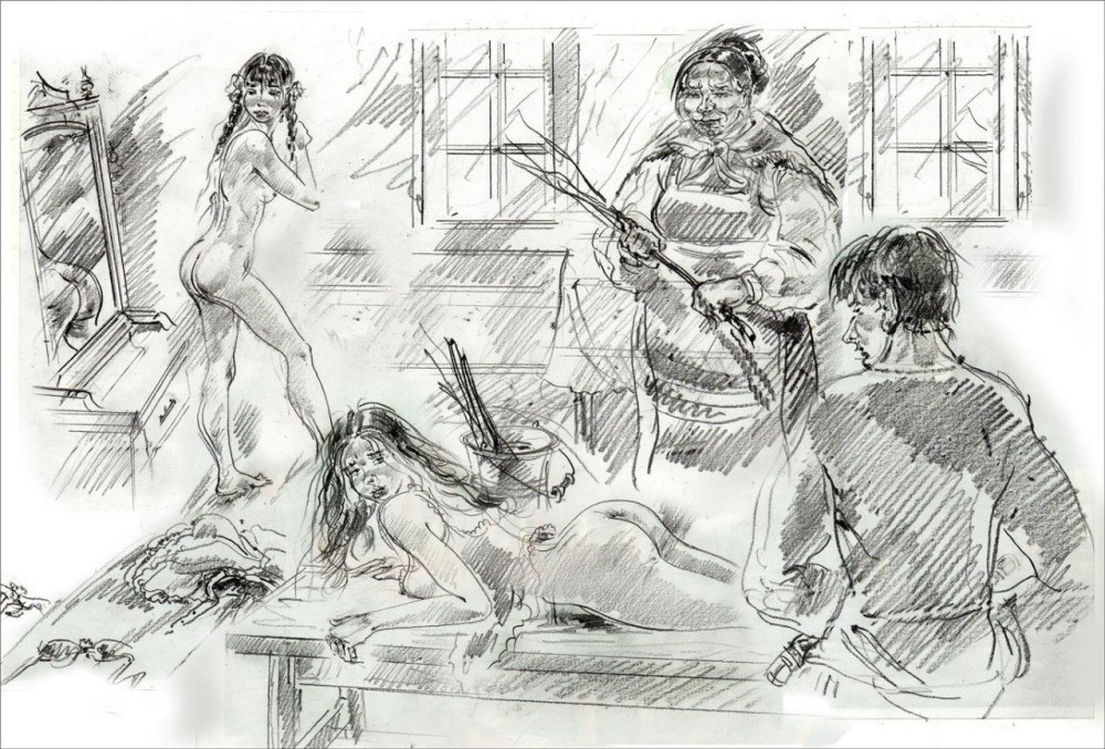 Порка розгами голой попы