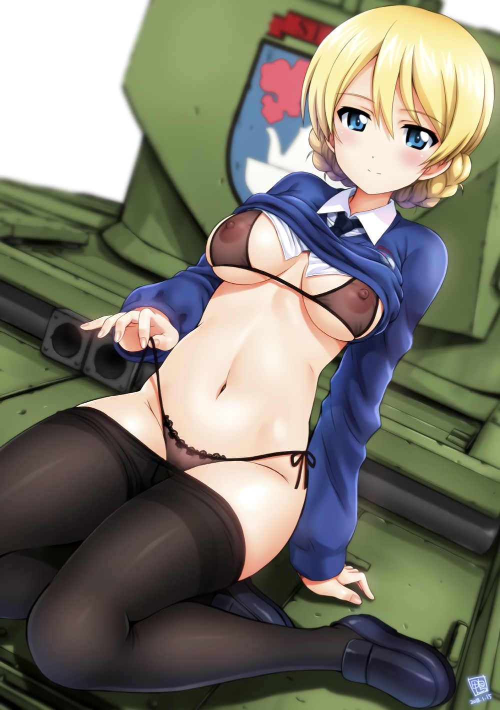 Girls und Panzer Kay и Дарджилинг хентай
