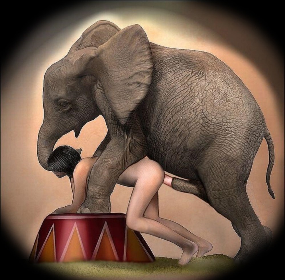 Голая фотосессия со слоном